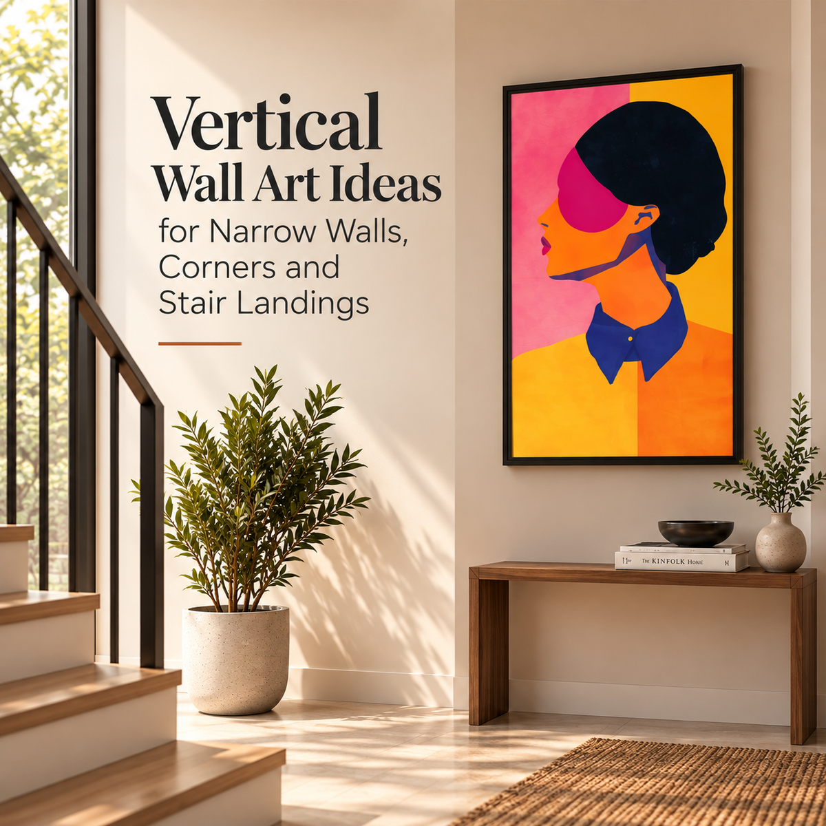 Vertical Wall Art Ideas for Narrow Walls, Corners and Stair Landings