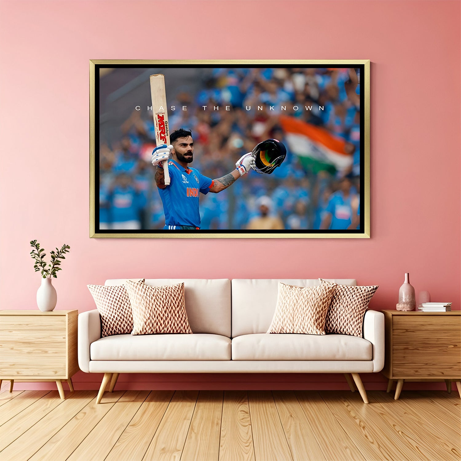 Virat Kohli Canvas Wall Art – Chase The Unknown Motivational Artwork