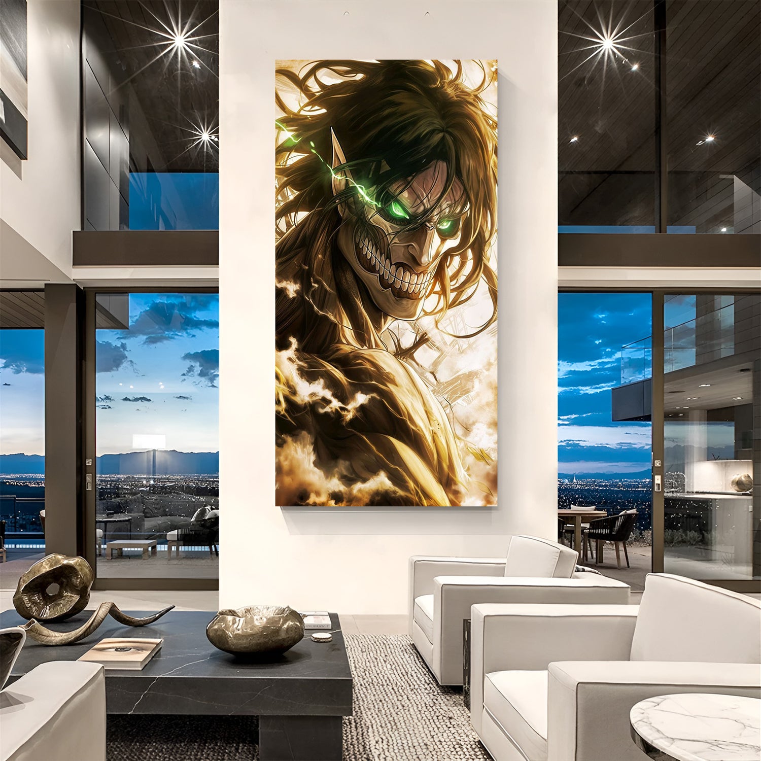 Frameless Attack on Titan anime canvas wall art modern wall decor