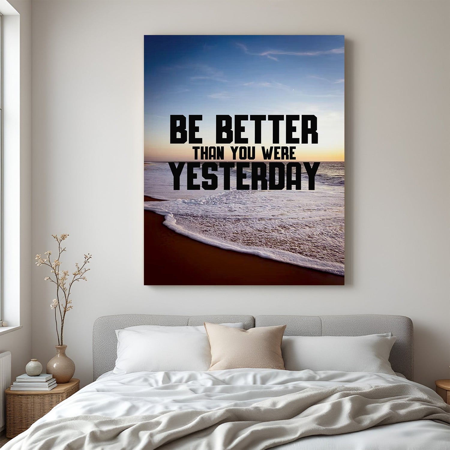 Be Better Than You Were Yesterday motivational canvas wall art