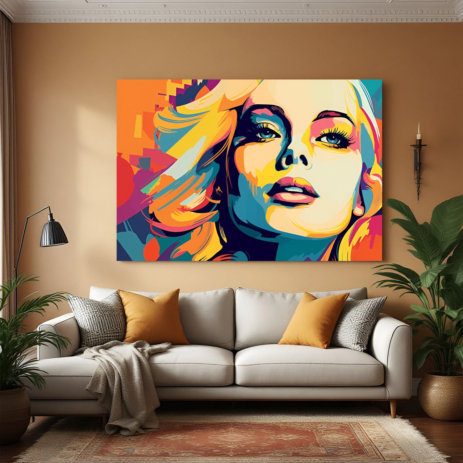 Beautiful abstract female face canvas wall painting – elegant and modern artwork for stylish home decor, bedrooms, and contemporary interiors