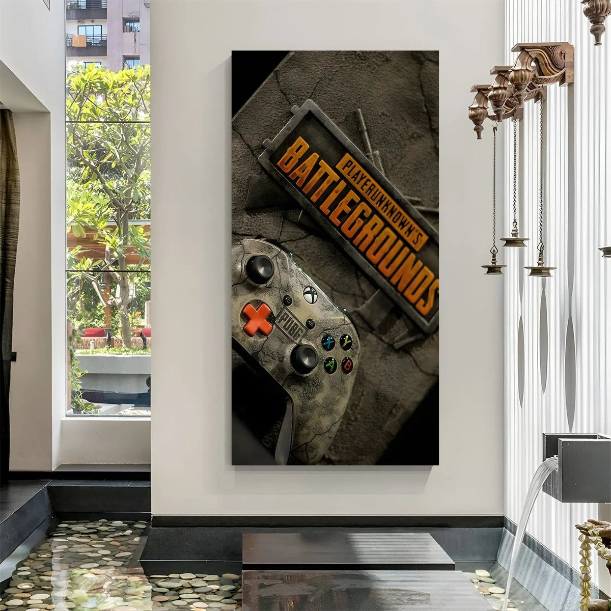 BGMI Victory Zone canvas wall art featuring gaming controller and BGMI-inspired gaming design in premium canvas wrapped frame
