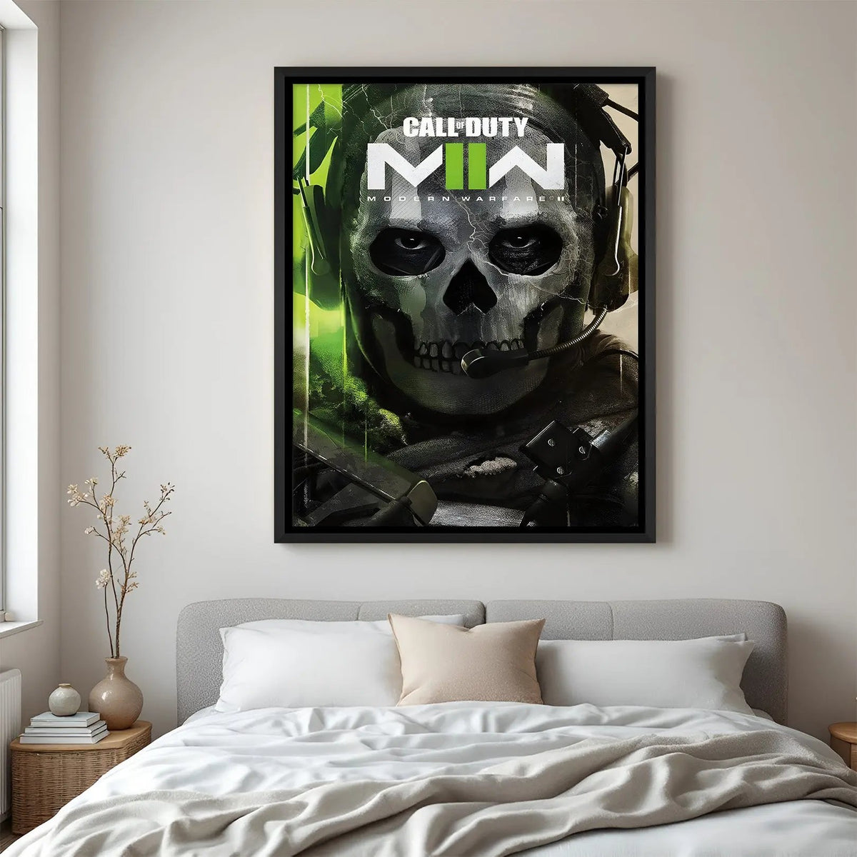 Call of Duty Frontline Valor wall painting in black floater frame with tactical military gaming artwork