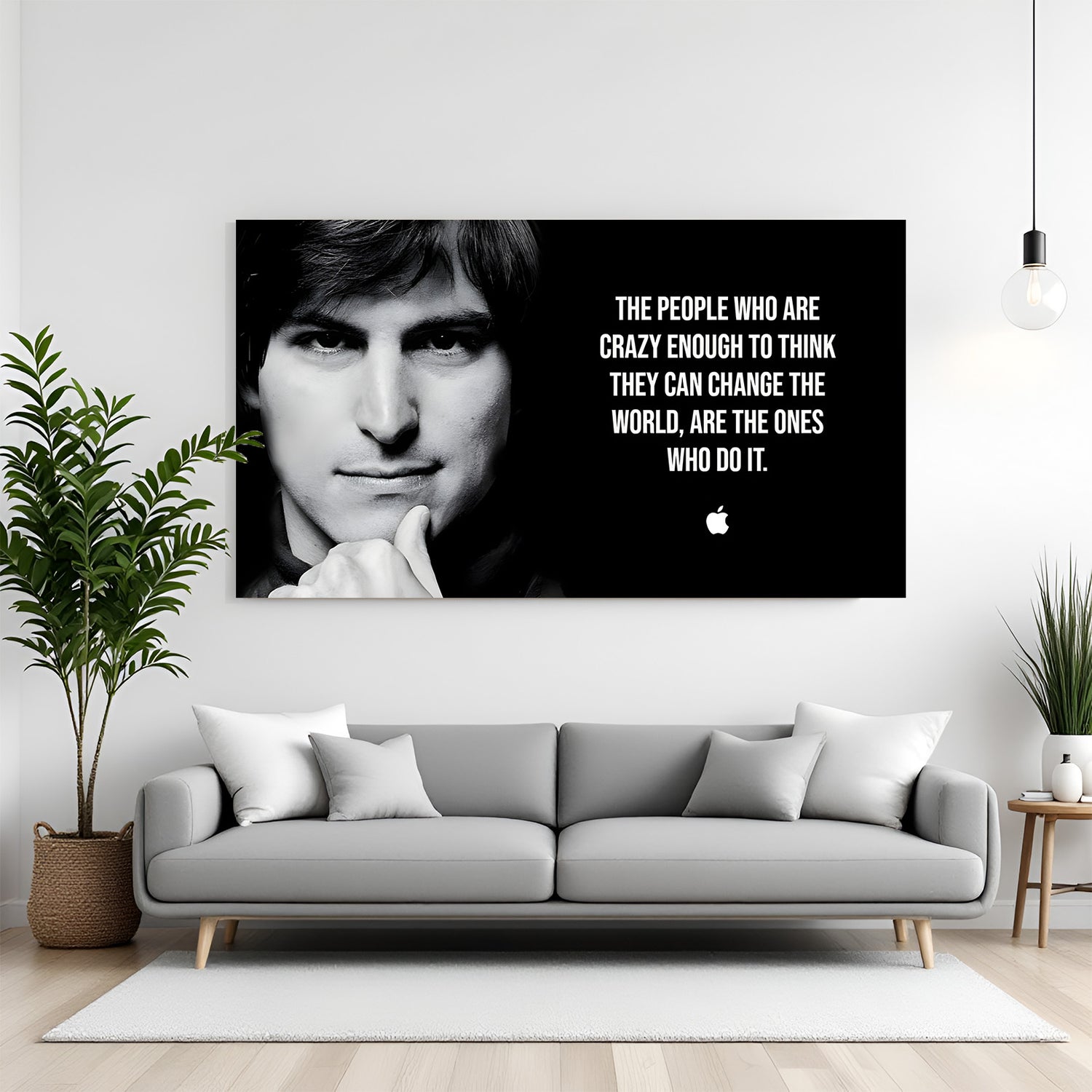 Change the world motivational quote canvas wall art modern inspirational office decor