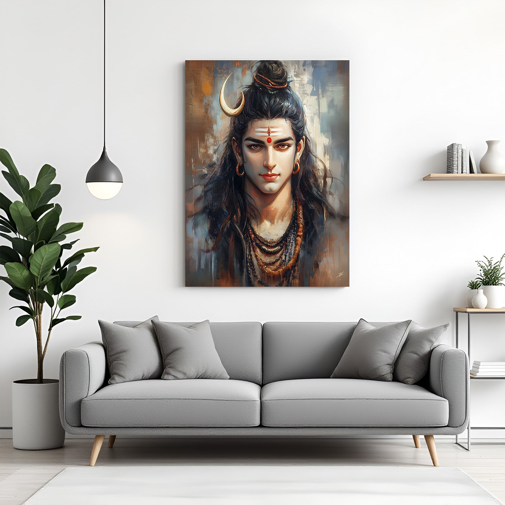 Divine Lord Shiva Portrait Canvas Wall Art | Mahadev – CIPHER SPACES
