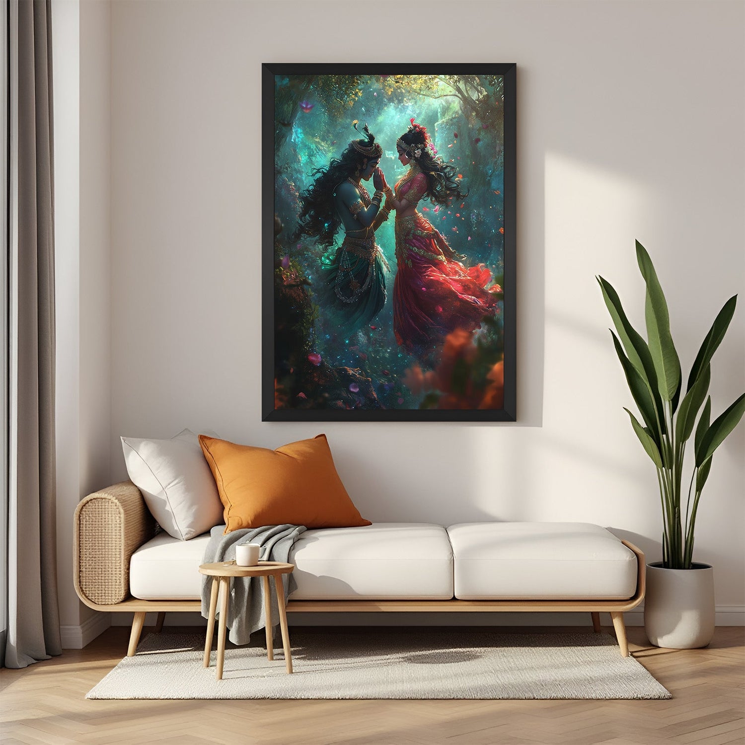 Divine Radha Krishna Vastu Art: Sacred Wall Décor for Joy & Positivity - CIPHER SPACES