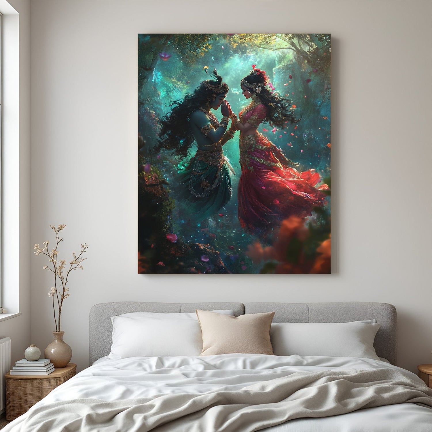 Divine Radha Krishna Vastu Art: Sacred Wall Décor for Joy & Positivity - CIPHER SPACES
