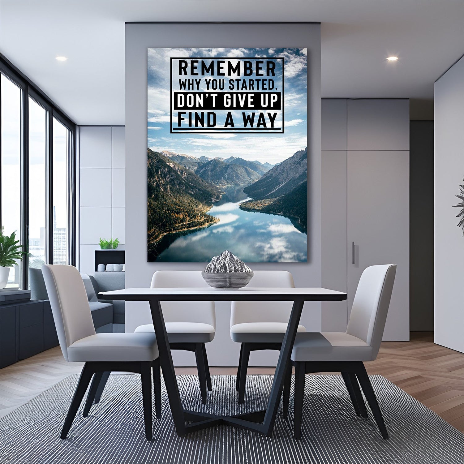 Motivational canvas wall art with “Don’t Give Up” quote for home and office decor