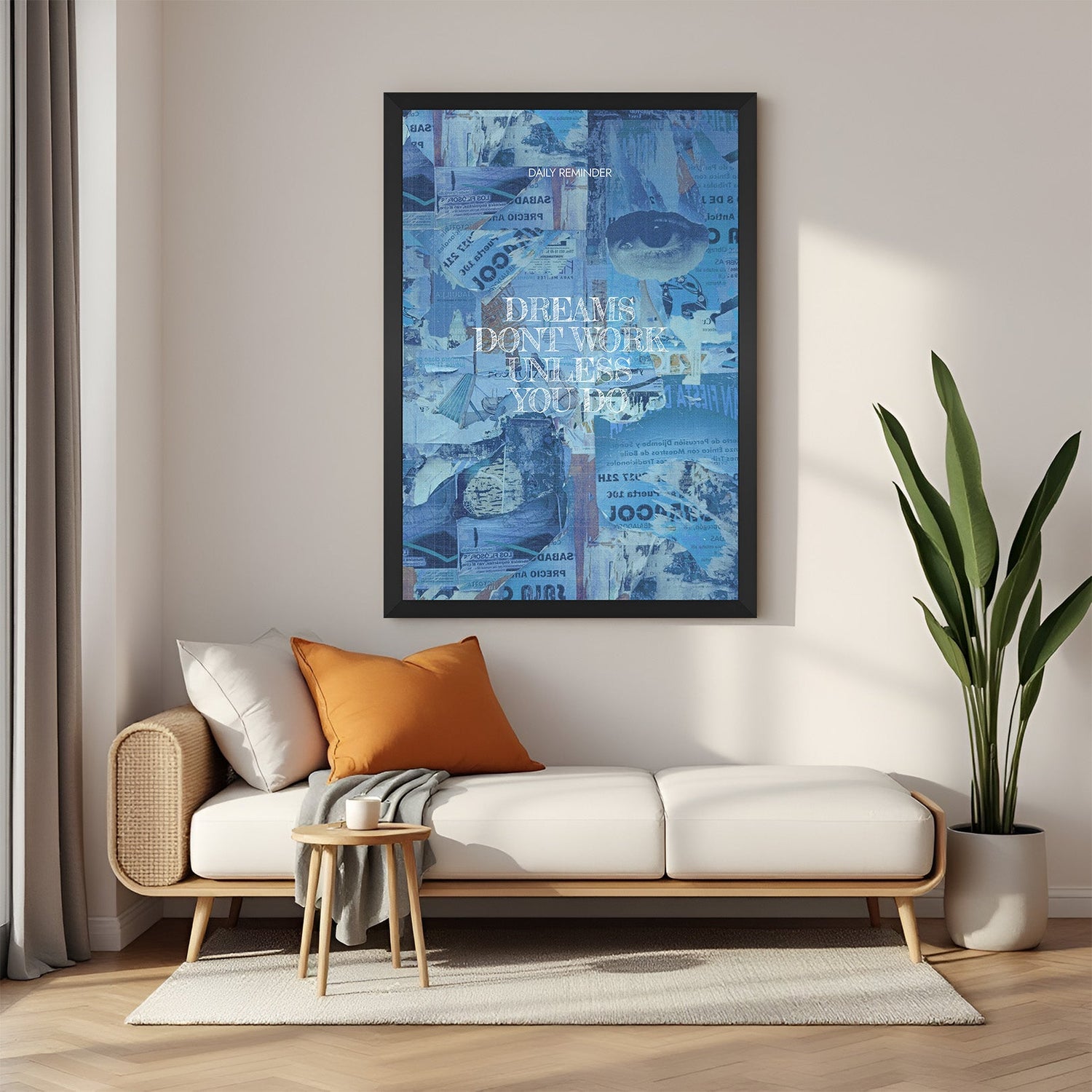 Black frame motivational canvas wall art for gym, office, and home decor