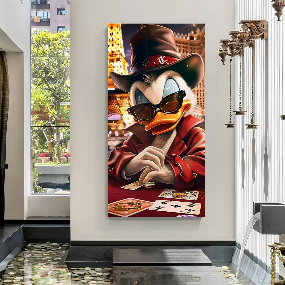 McDuck playing cards canvas wall art in premium canvas wrapped frame with luxury casino-inspired artwork