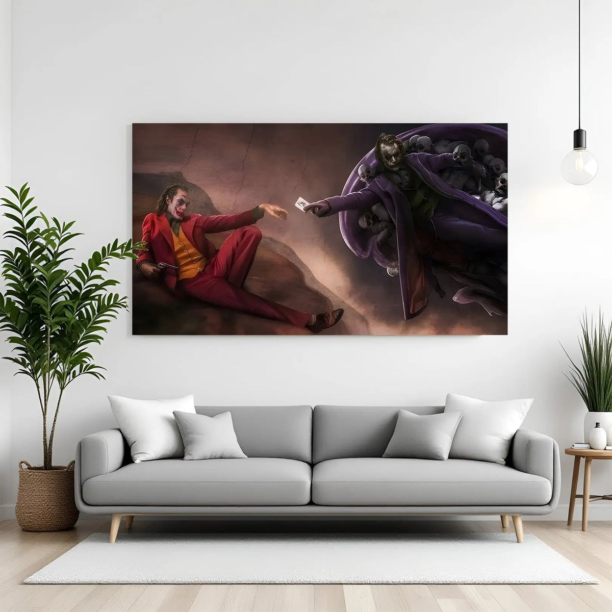 Joker Creation of Chaos canvas wall art featuring dramatic renaissance-inspired composition in premium canvas wrapped frame