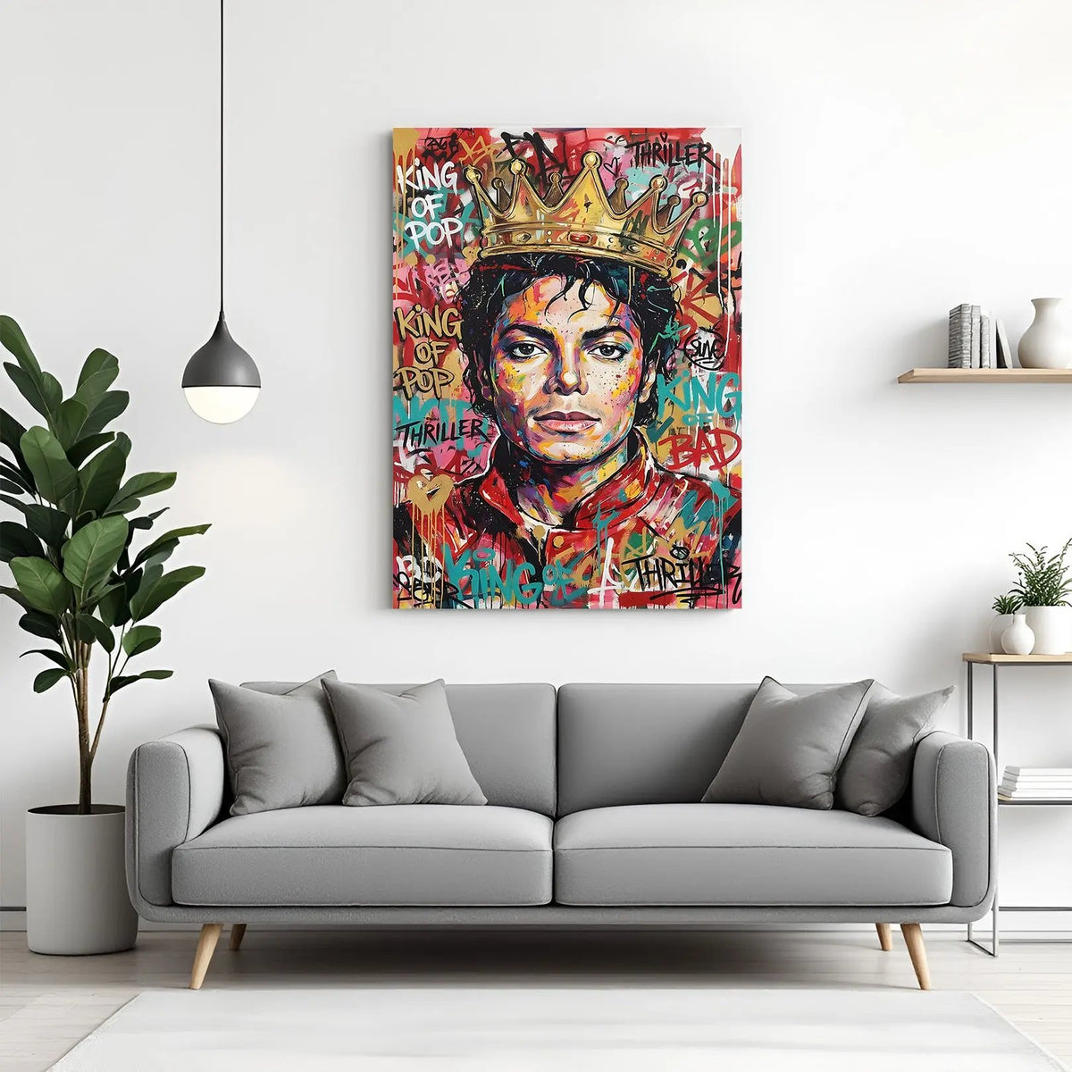 King of Pop Urban Rhythm canvas print featuring a modern music-inspired portrait in premium canvas wrapped frame
