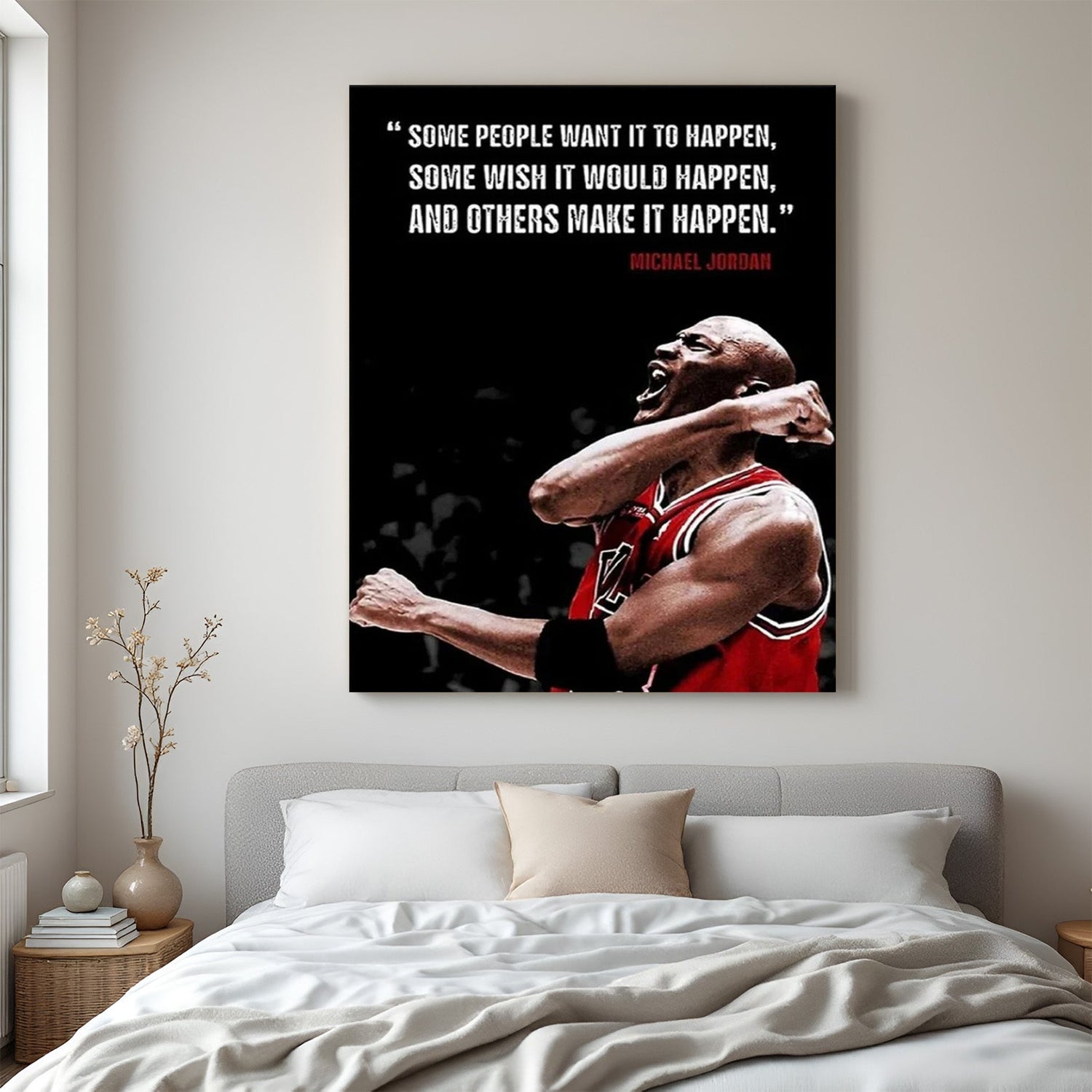 Michael Jordan motivational basketball canvas printed wall art inspiring greatness and success