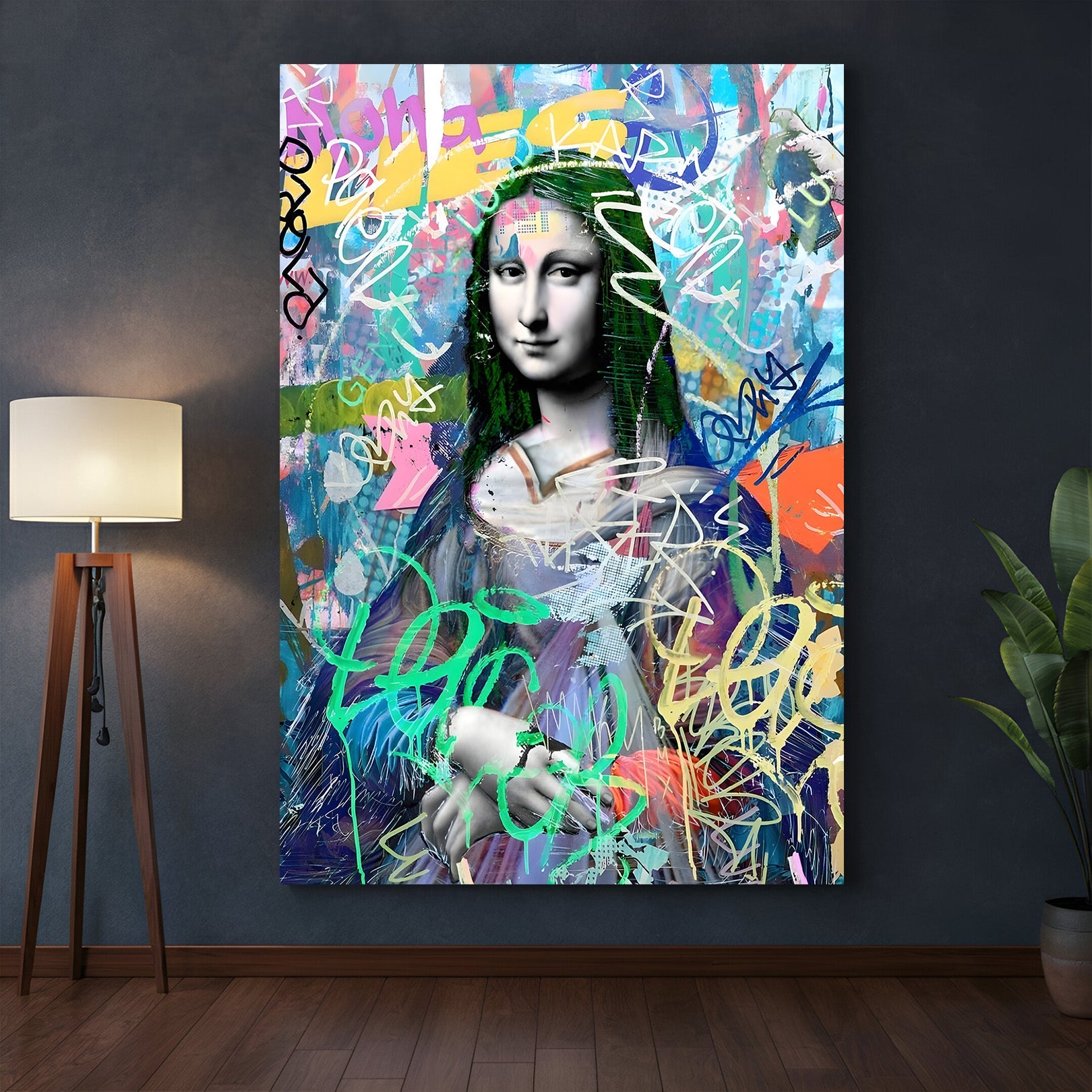 Mona Lisa Wall Art – Modern Altered Canvas Print for Wall Decor
