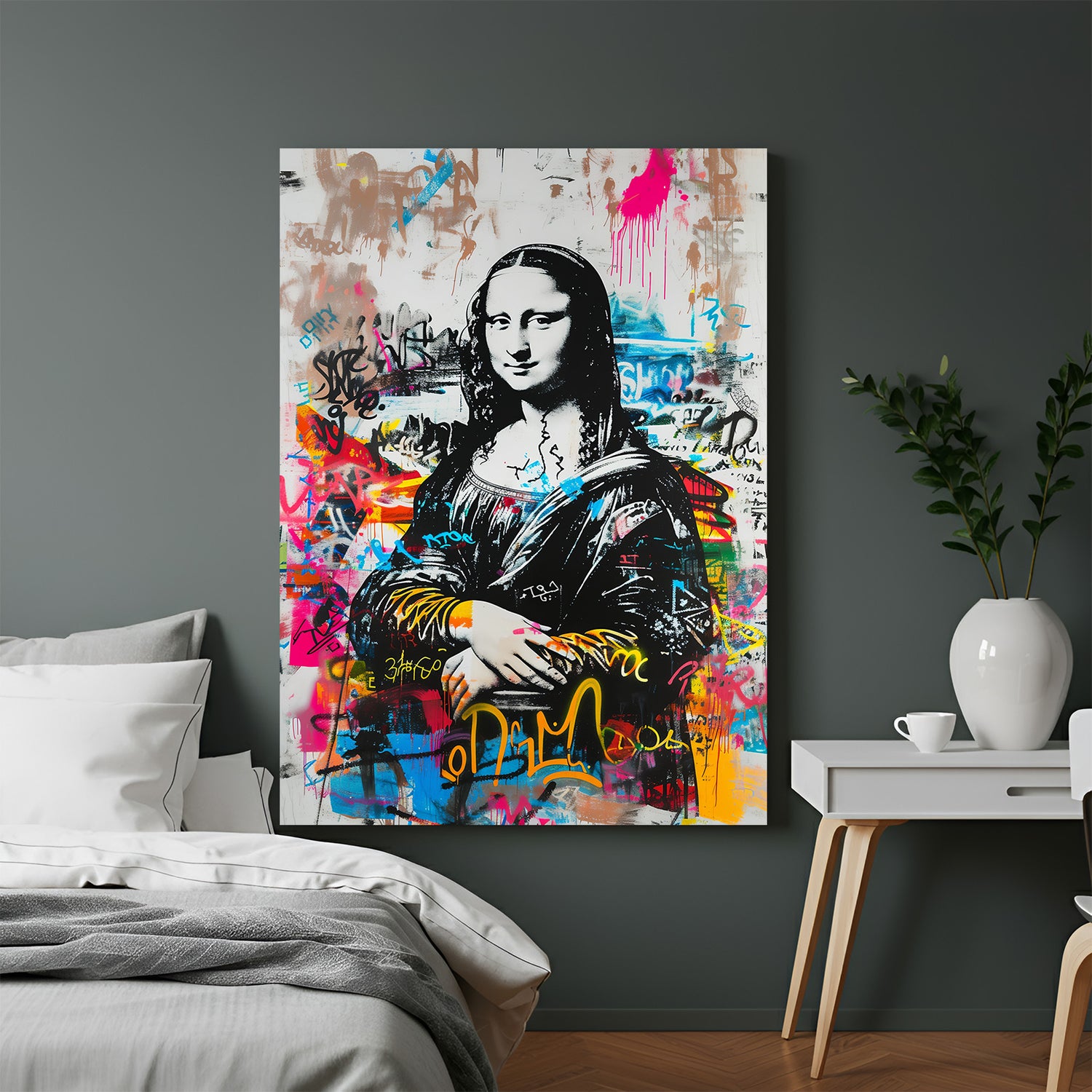 Mona Lisa modern canvas painting with artistic alterations for home decor