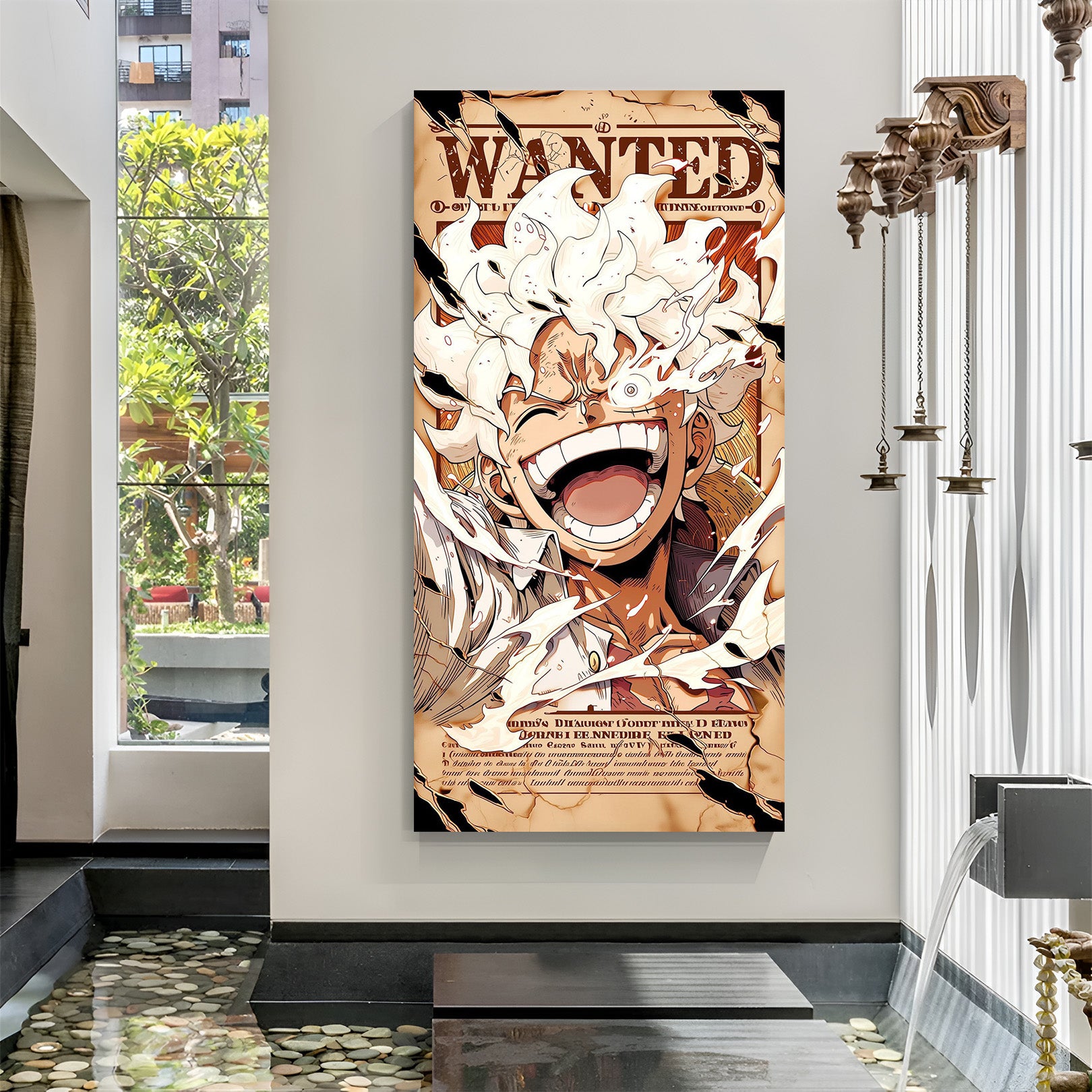 Monkey D. Luffy Gear 5 Wanted Poster Anime Canvas Wall Art