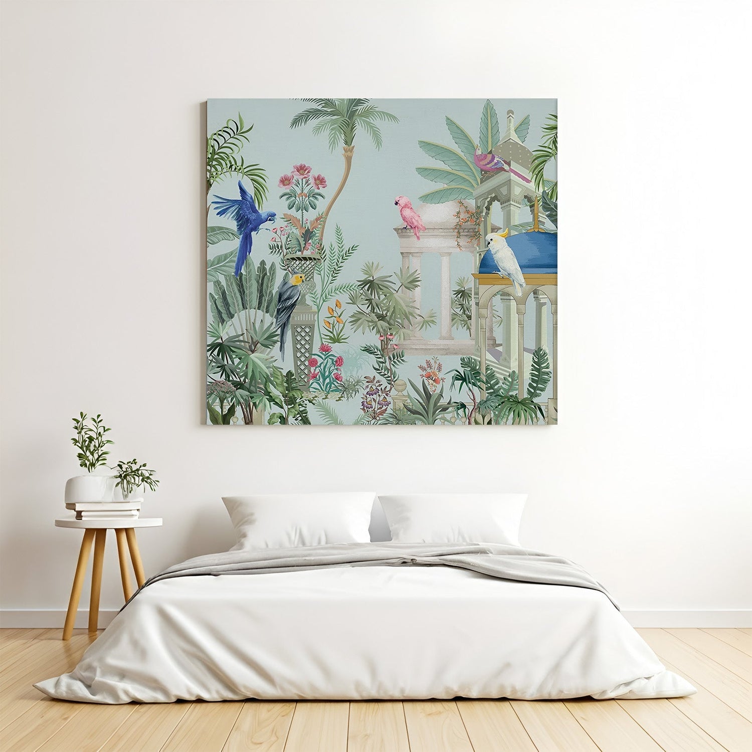 Mughal garden arch canvas painting – elegant architectural wall art for cultural Indian interiors and vintage spaces