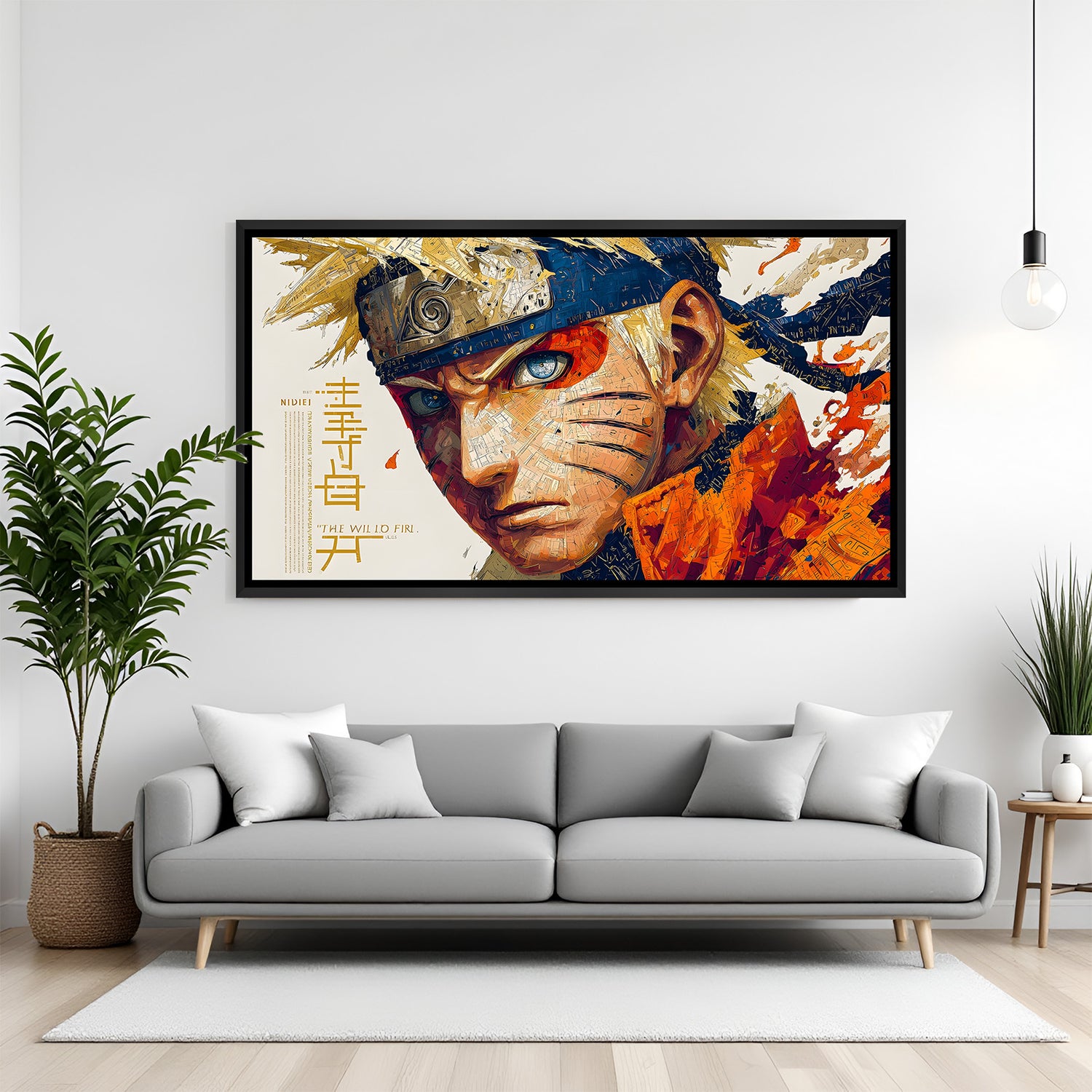 Naruto Sage Mode anime canvas artwork in premium black floater frame