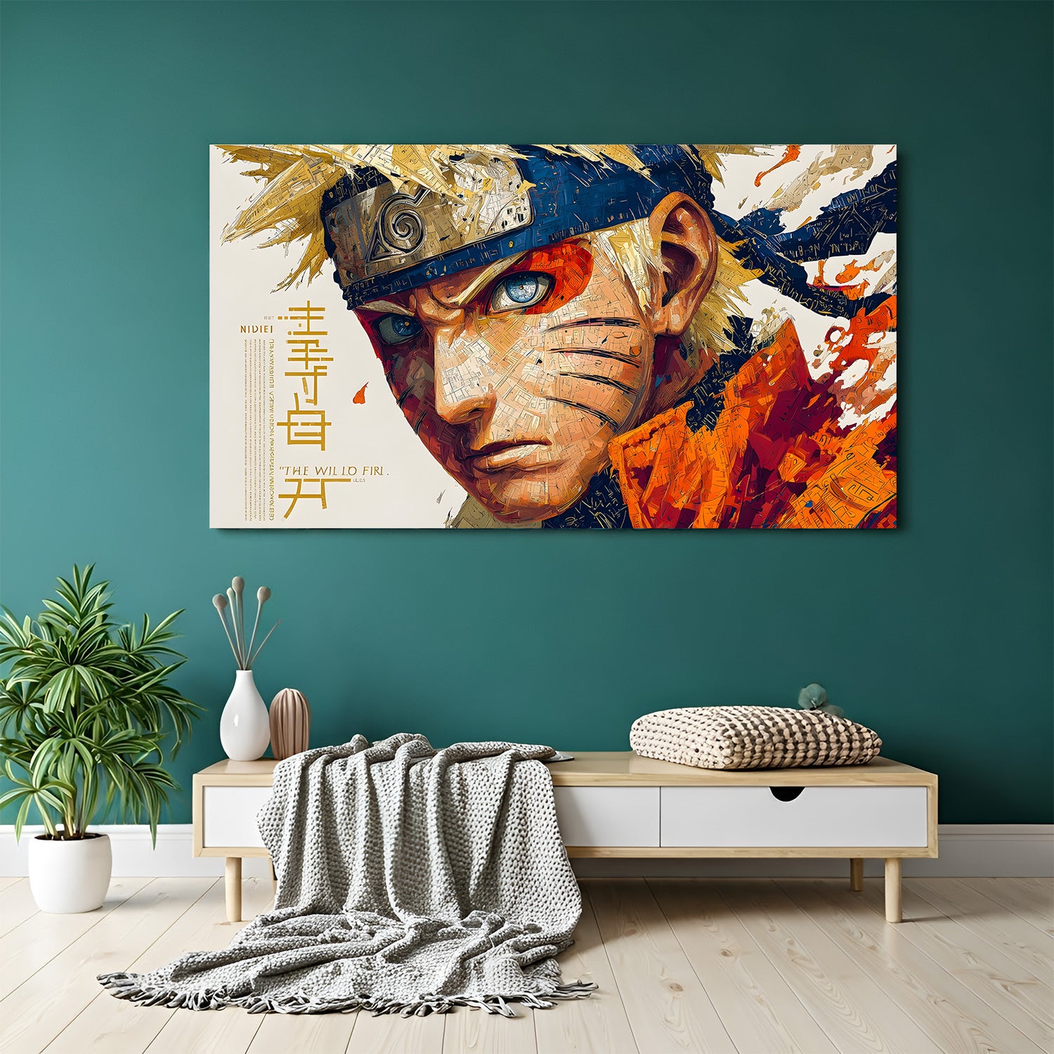 Naruto Sage Mode canvas painting with powerful anime artwork in canvas wrapped frame