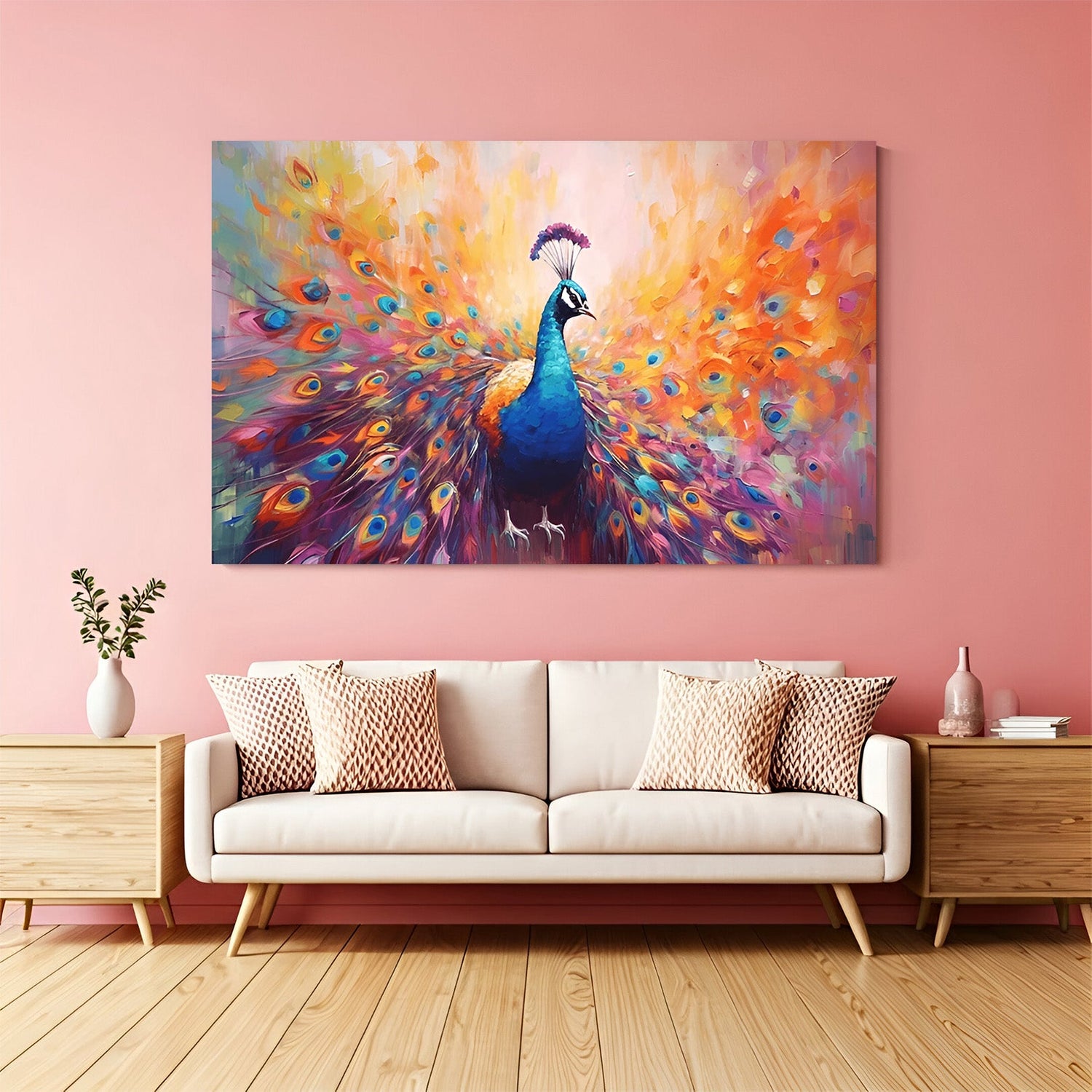 peacock vastu canvas print wall art for home and office decor to attract prosperity grace and spiritual beauty