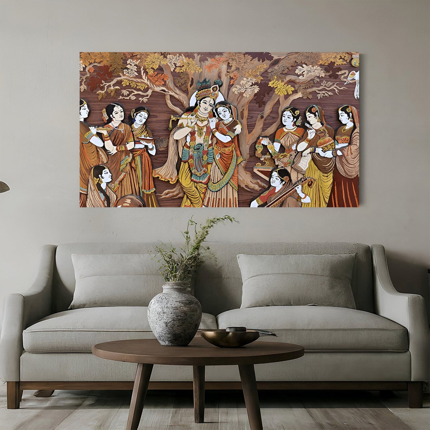 Radha Krishna Vastu canvas wall art for divine energy and peaceful home decor