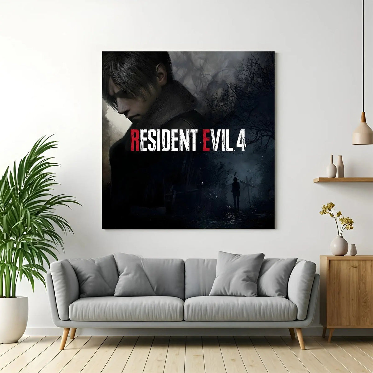 Resident Evil Outbreak Nightmare canvas wall art featuring survival horror gaming artwork in premium canvas wrapped frame