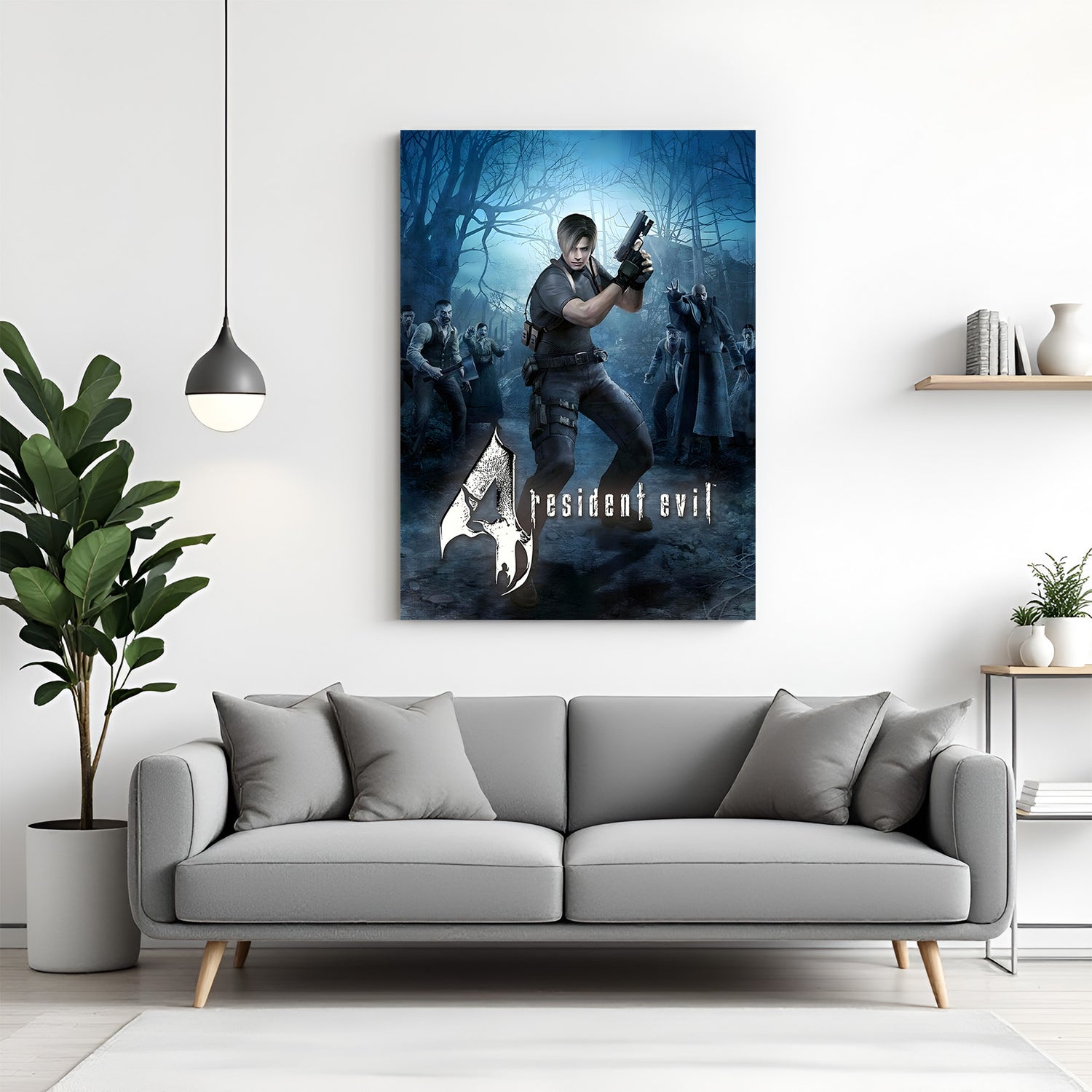Resident Evil Shadows of Survival canvas wall art featuring cinematic horror gaming artwork in premium canvas wrapped frame