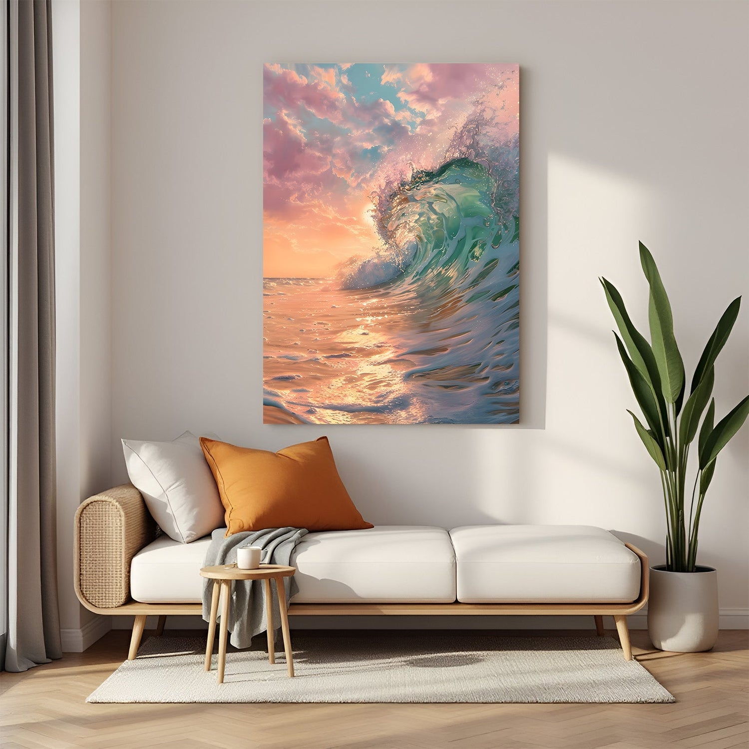 Canvas wall art showing deep blue sea waves in motion, perfect for adding coastal beauty and energy to any room decor