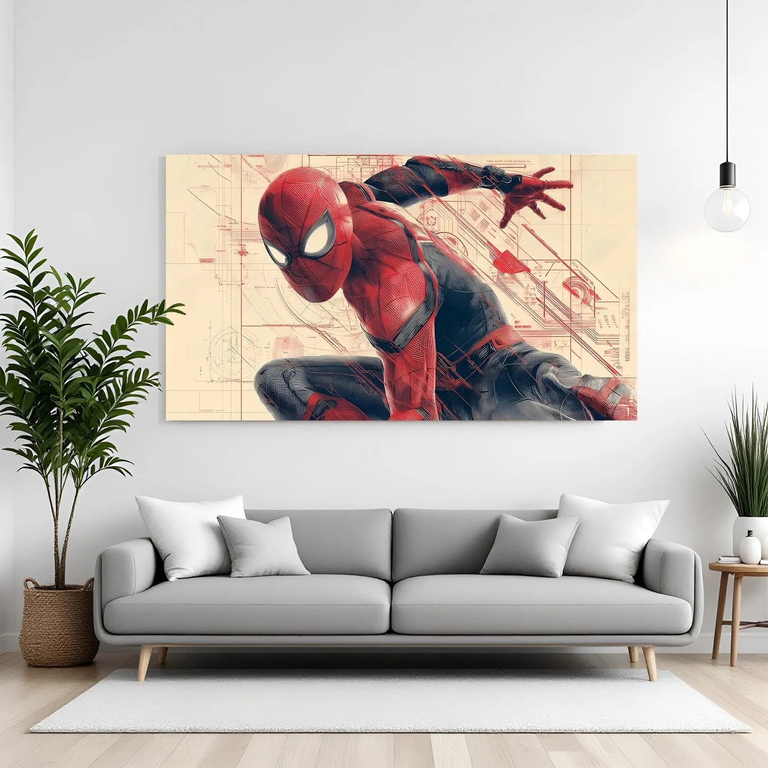 Spider-Man Web of Destiny canvas wall art featuring dynamic superhero artwork in premium canvas wrapped frame