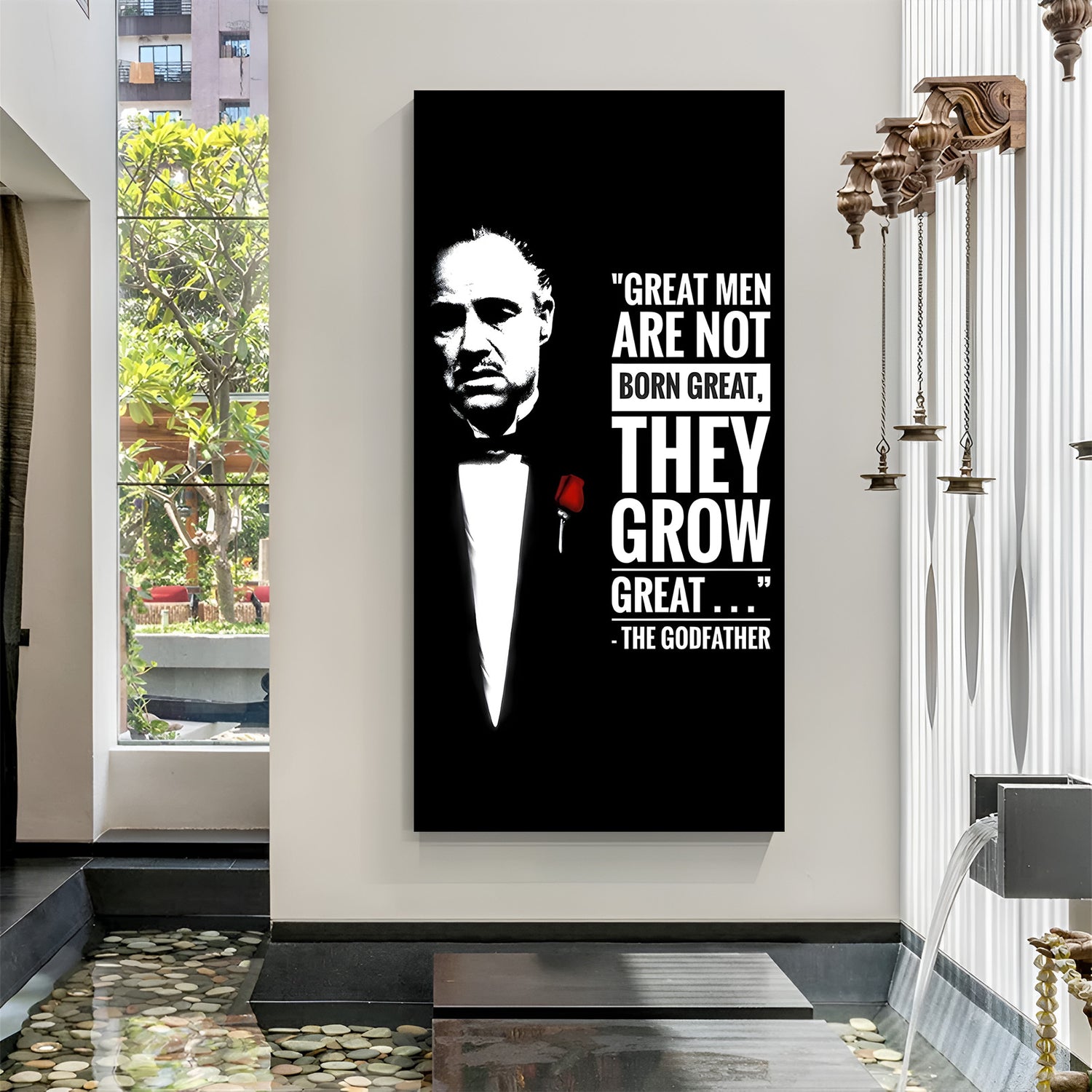 The Godfather motivation quote canvas wall art with great men grow great inspirational decor