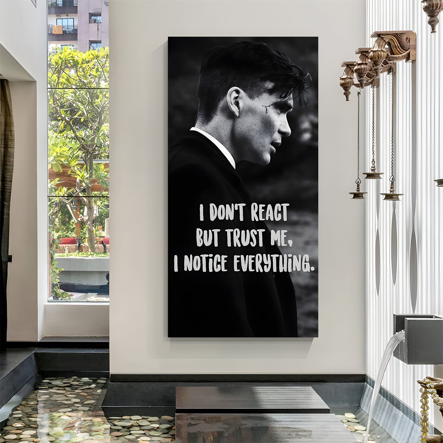 Thomas Shelby Peaky Blinders motivation canvas wall art with notice everything quote