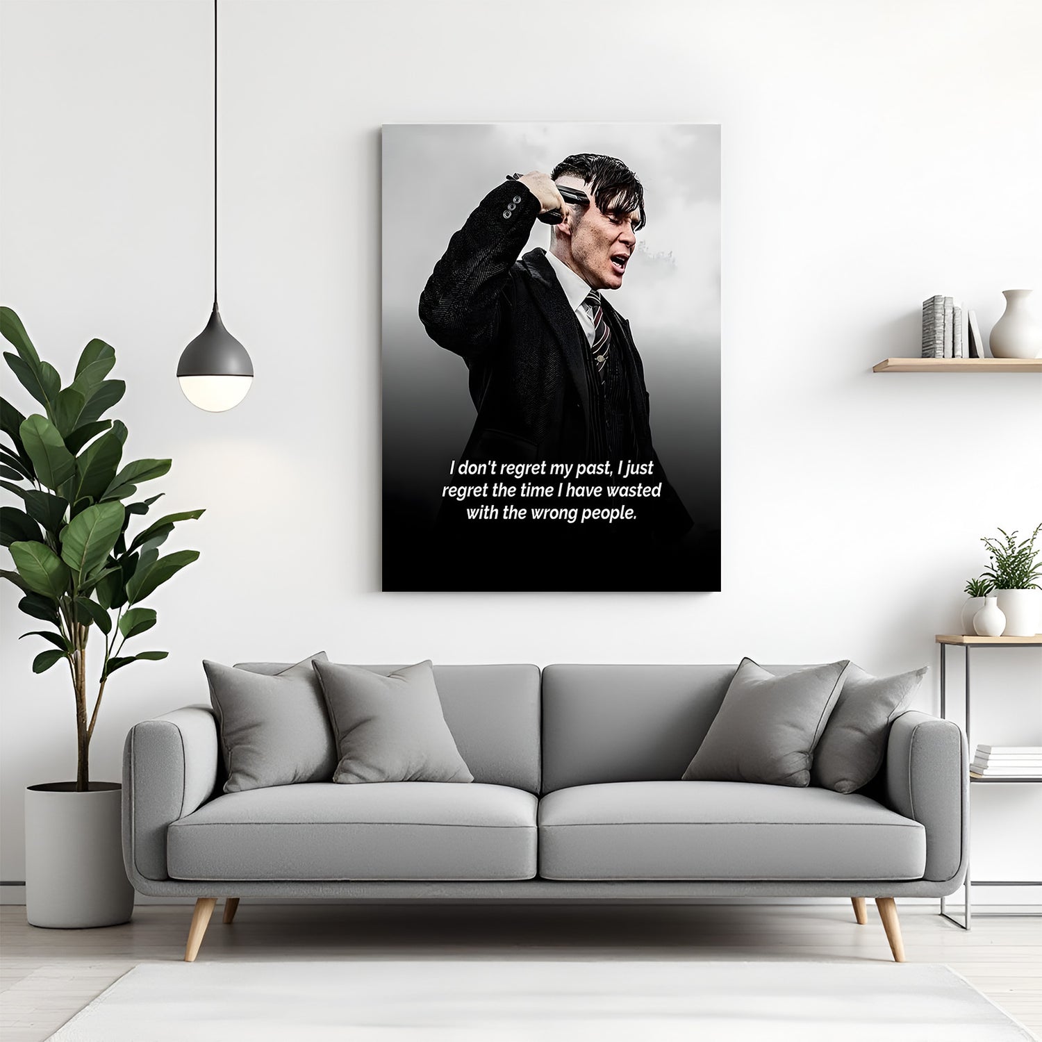 Thomas Shelby Peaky Blinders motivation canvas wall art with regret wrong people quote