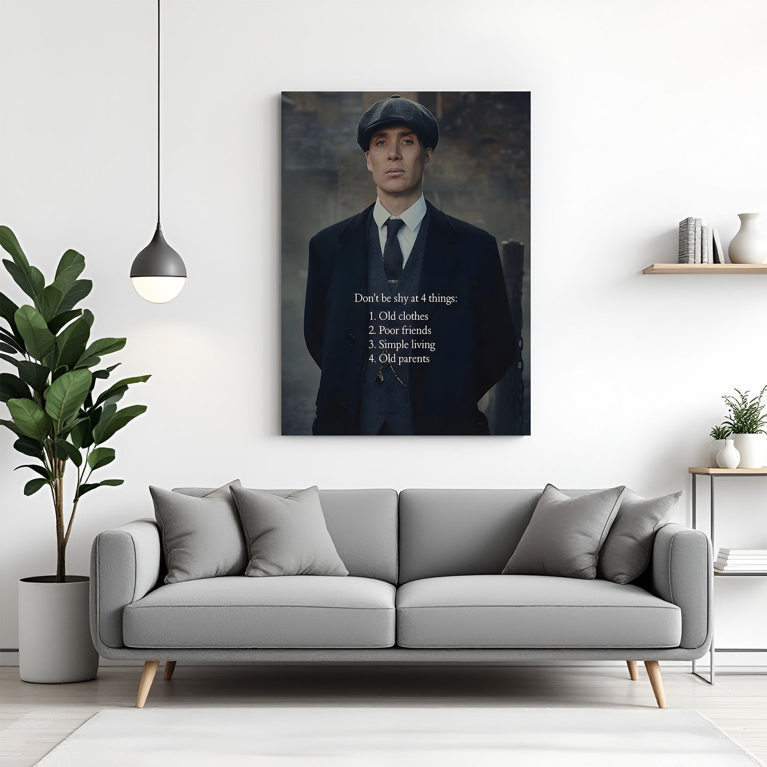 Thomas Shelby motivation canvas wall art with simple living inspirational life quote
