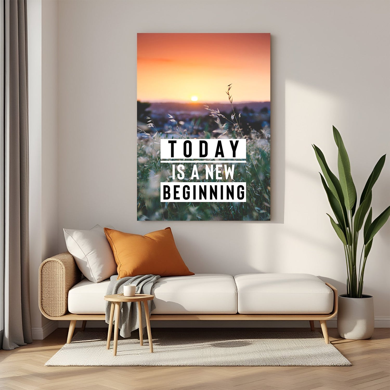 Today is a New Beginning motivational canvas wall art