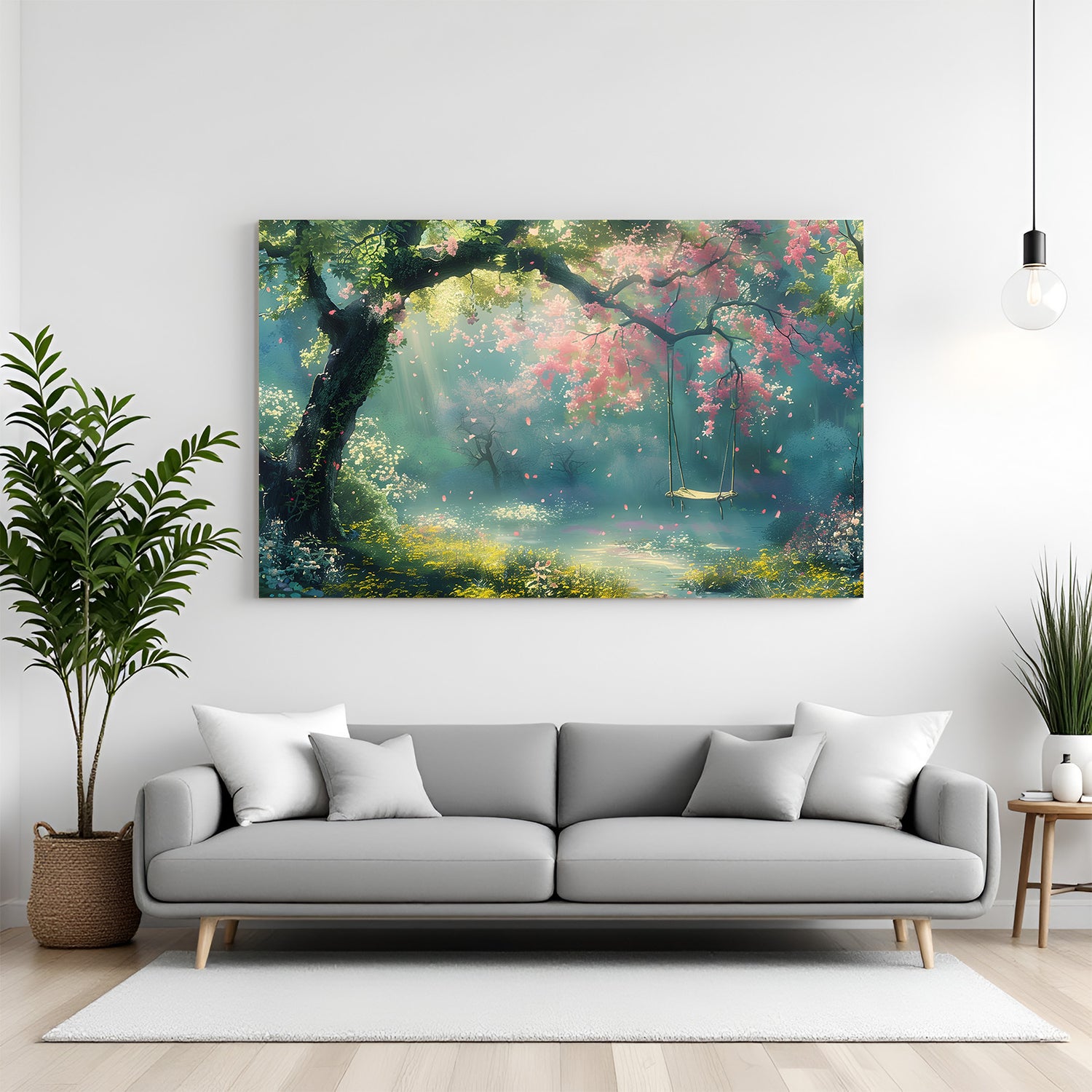 Vastu scenery canvas wall art with natural landscape and flowing energy, ideal for peaceful home or office interiors aligned with vastu principles
