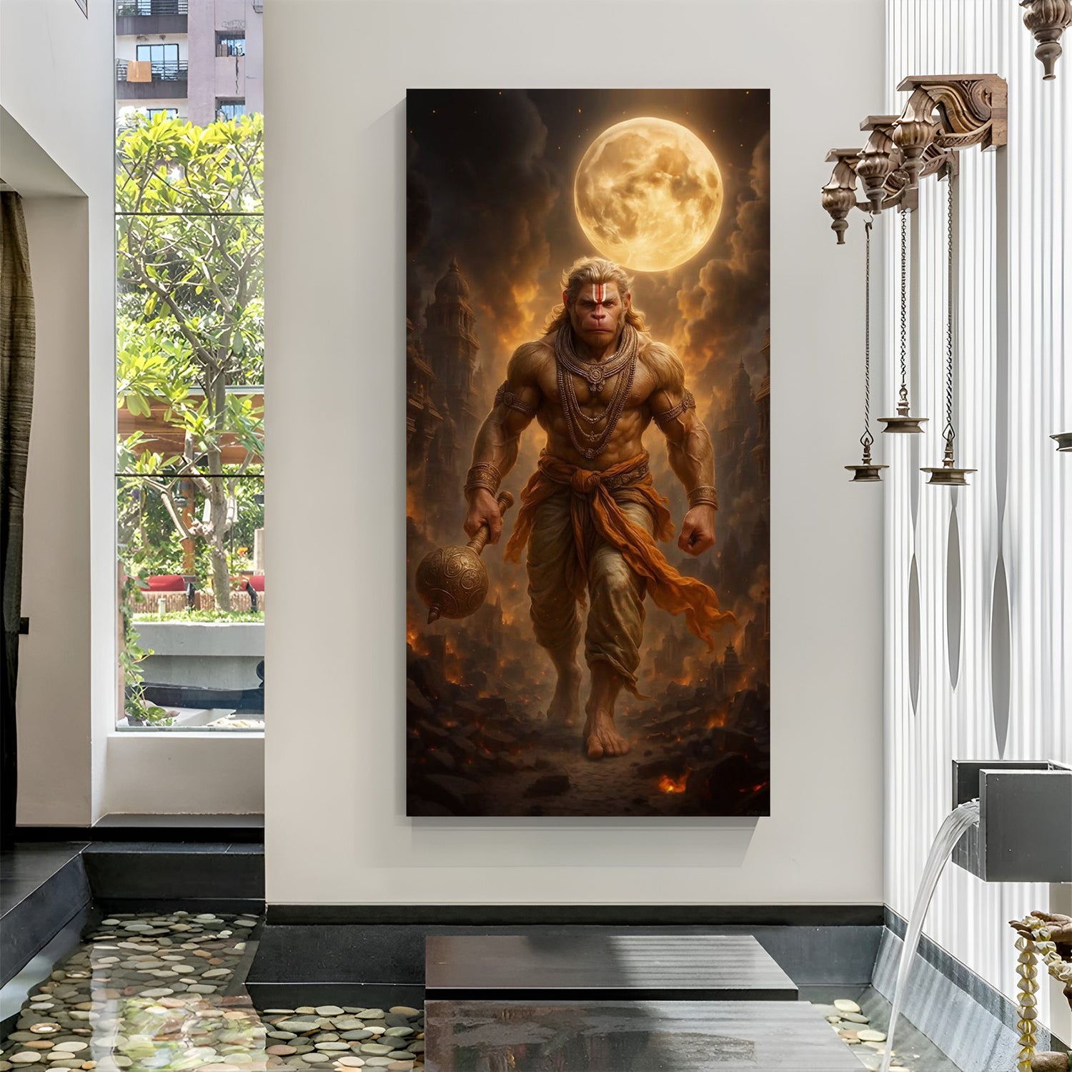 hanuman ji motivational canvas painting for home decor
