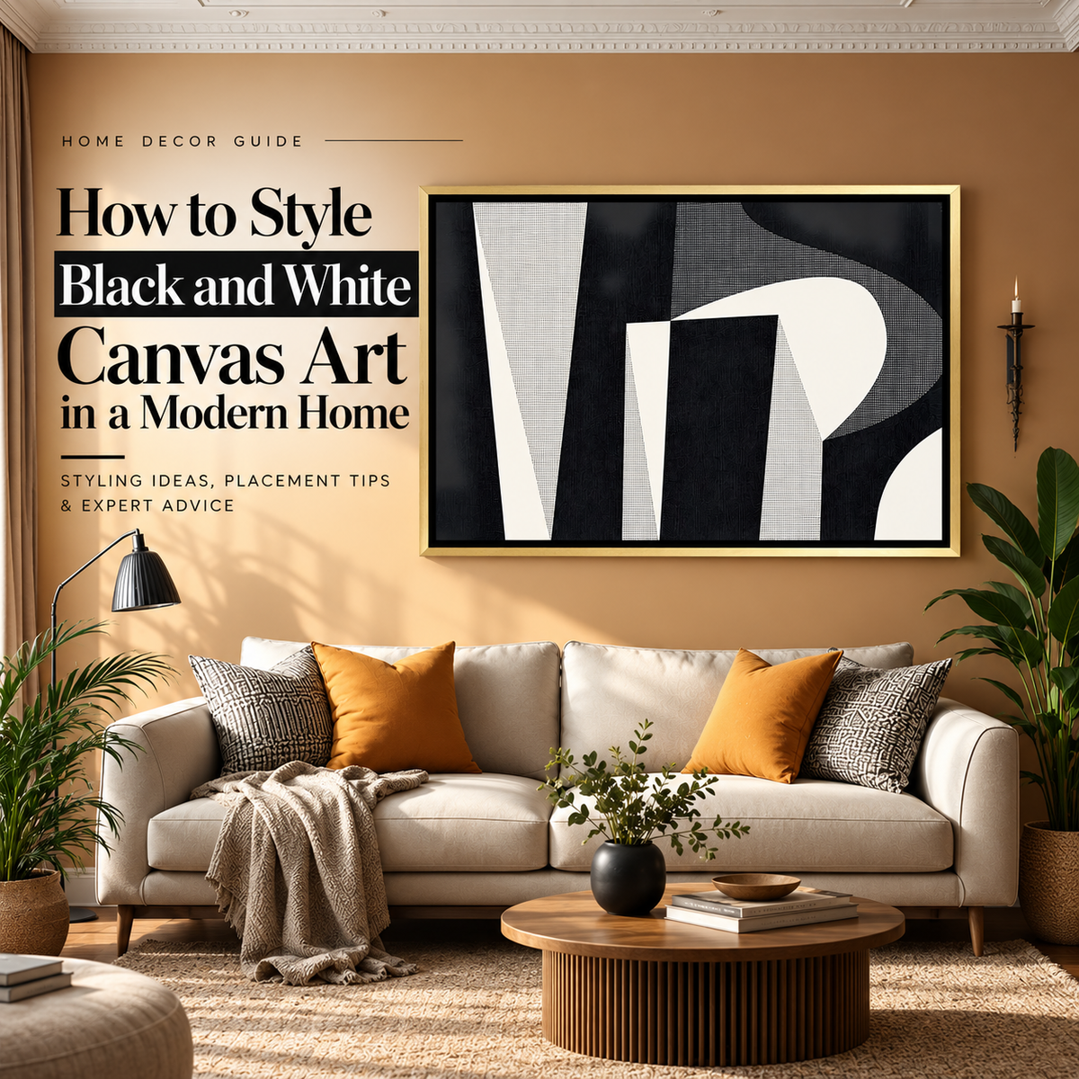 How to Style Black and White Canvas Art in a Modern Home
