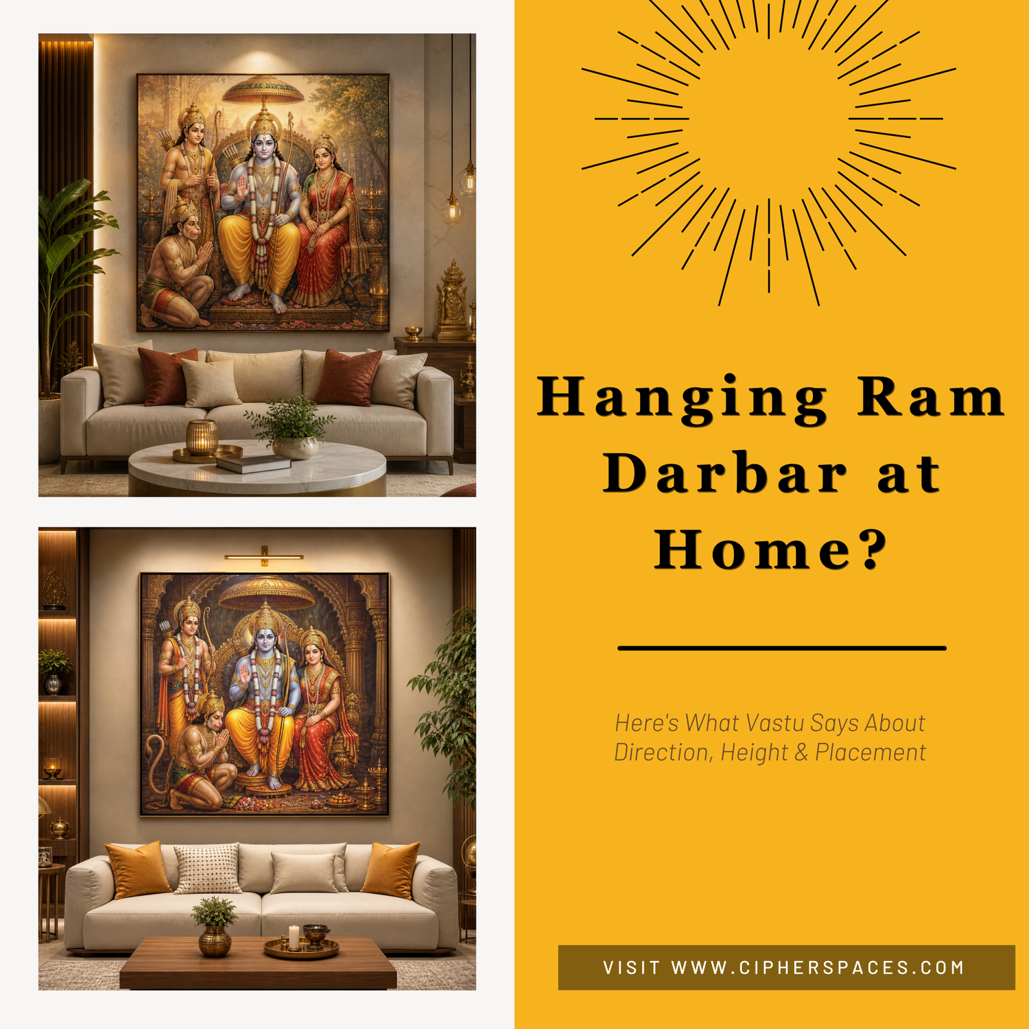 Where to Place Ram Darbar Wall Art at Home: A Complete Vastu Guide for Puja Rooms and Living Spaces