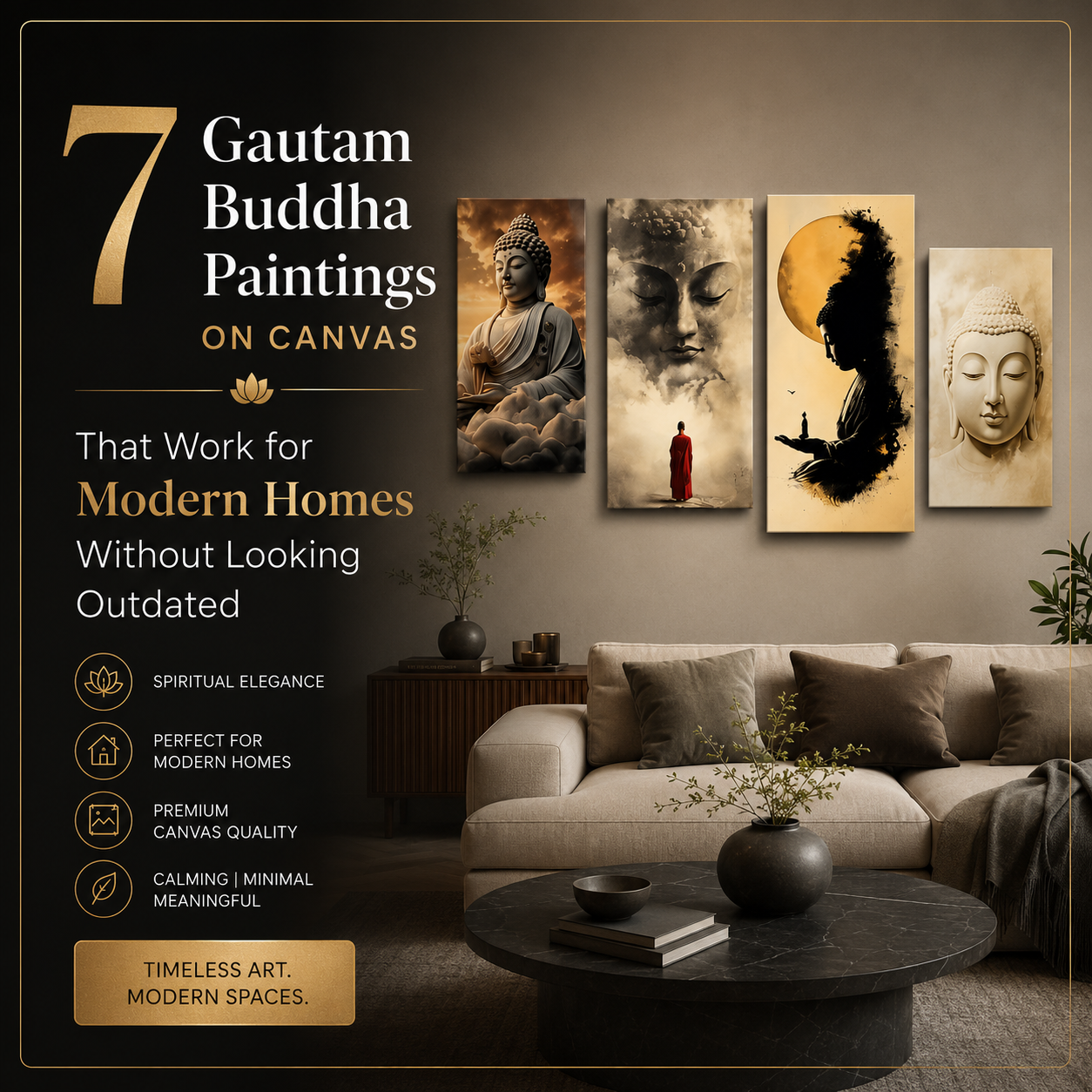7 Gautam Buddha Paintings on Canvas That Work for Modern Homes Without Looking Outdated