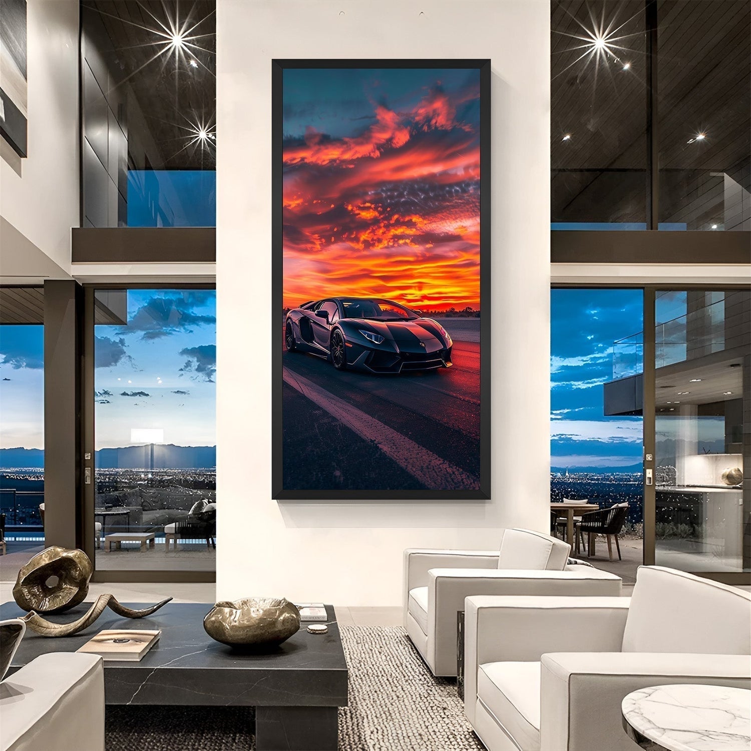 Lamborghini Aventador Wall Art – Sunset Shoot Canvas for Luxe Car Interiors