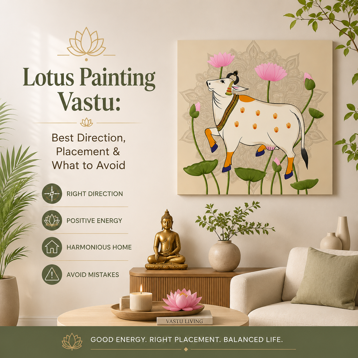 Lotus Painting Vastu: Best Direction, Placement & What to Avoid