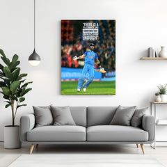 Cricket-themed canvas wall art with inspiring quote about taking chances – ideal for athletes and sports lovers.