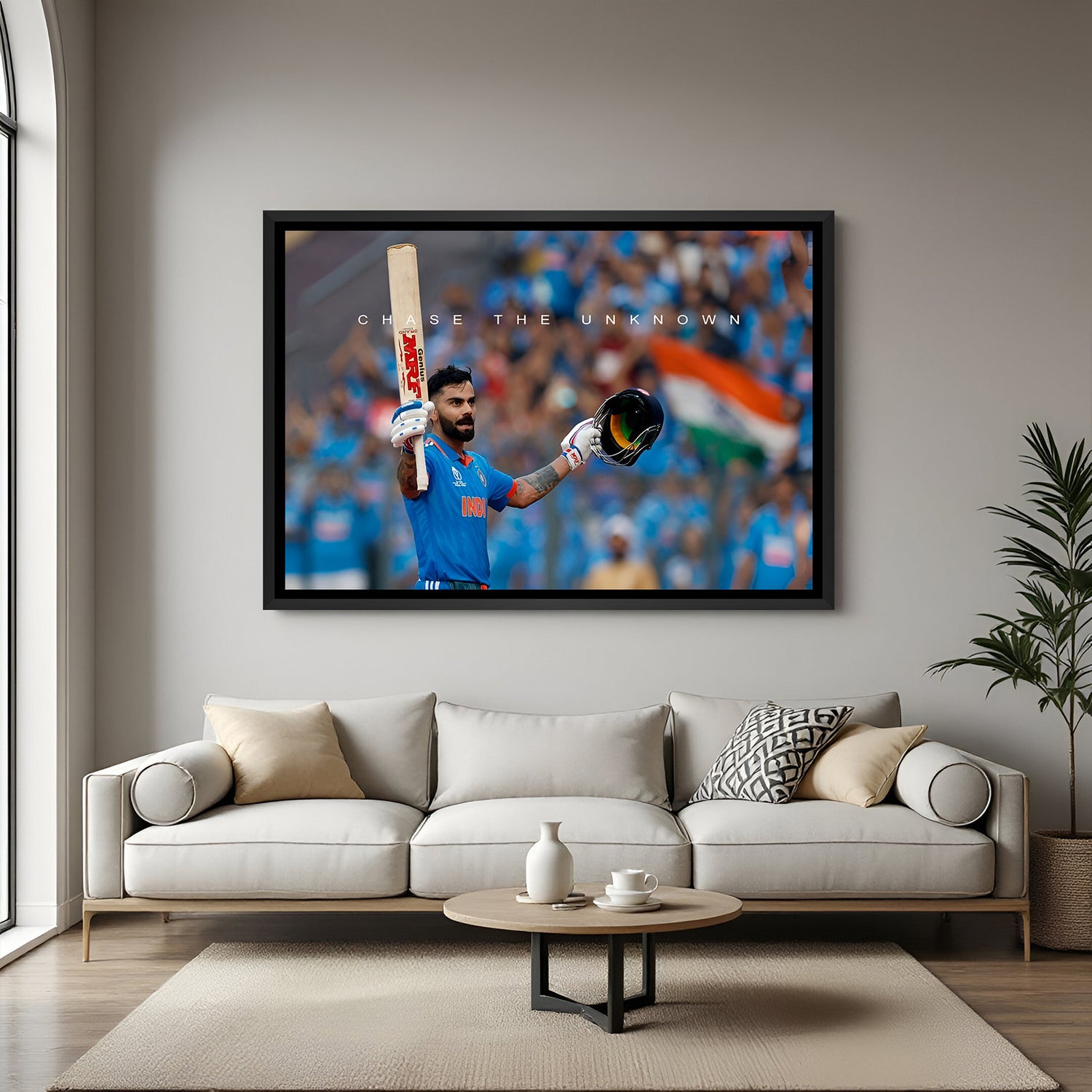 Virat Kohli Canvas Wall Art – Chase The Unknown Motivational Artwork