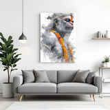 Hanuman Ji Painted Style Grey Canvas Wall Art symbolizing strength, devotion, and peace for spiritual home decor