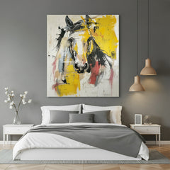 Abstract canvas art of a horse in brushstroke style – expressive horse painting for bold and artistic modern wall decor