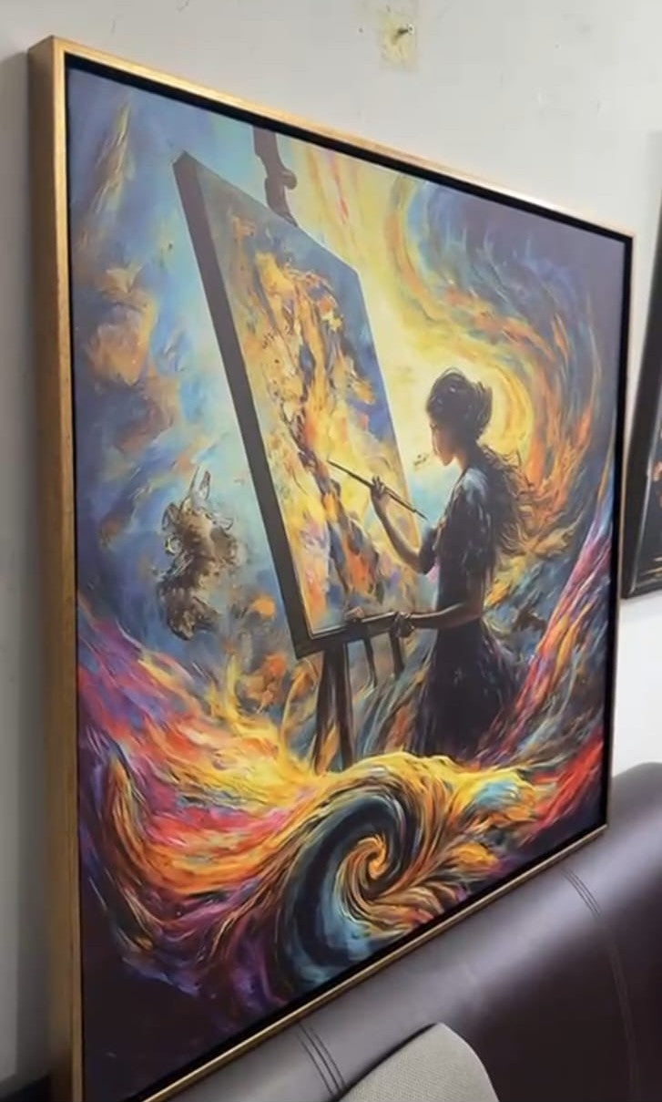 High-quality real product image of abstract wall art on premium canvas. Showcasing bold textures, modern patterns, and elegant color blends—perfect for adding a contemporary and artistic vibe to living rooms, bedrooms, offices, or creative spaces.