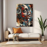 Canvas wall art of an African man wearing an astronaut helmet, symbolizing Afro-futurism and modern cultural space-inspired art