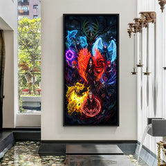 Akatsuki Team anime canvas artwork in premium black floater frame