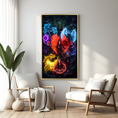 Akatsuki Team Naruto wall art in luxury golden floater frame with anime villain design