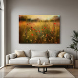 Vintage canvas wall art of flowers in an ancient garden—botanical wall decor with historical and romantic charm